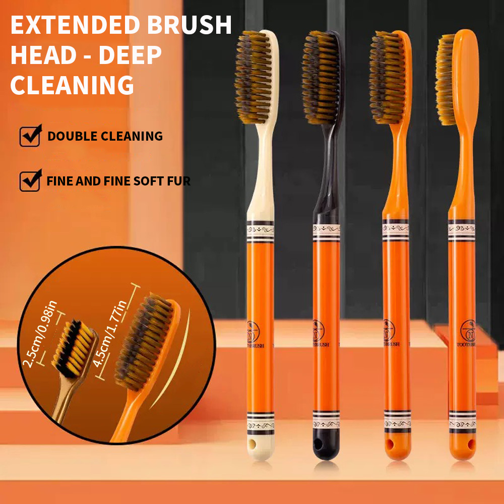 Hair Care Orange - 6 high-grade orange light luxury toothbrush