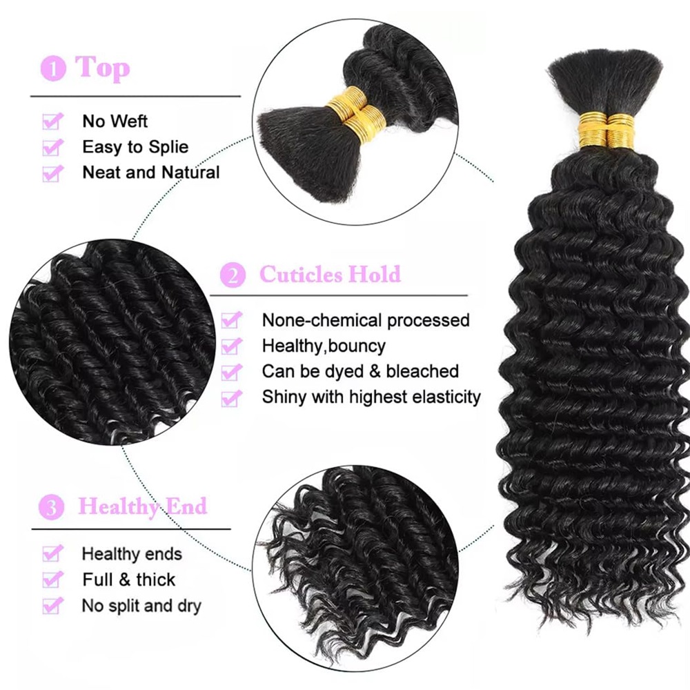 Deep Wave Bulk Human Hair Brai - Hair Care Formulation ulasan dan harga