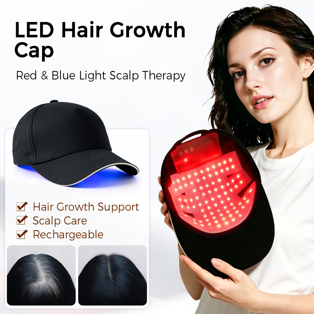 LED Hair Growth Cap Red Blue L - Hair Care Frizzy Hair ulasan dan harga