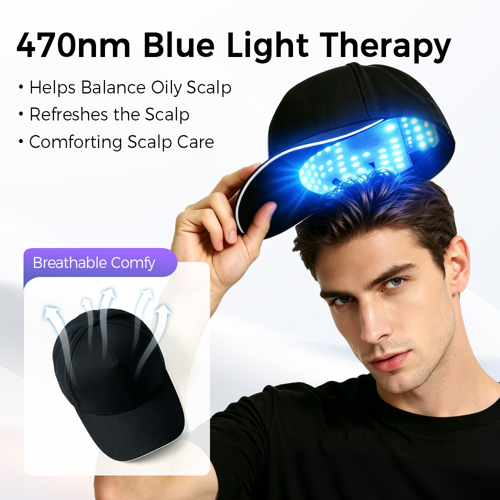 LED Hair Growth Cap Red Blue L - Hair Care Frizzy Hair ulasan dan harga